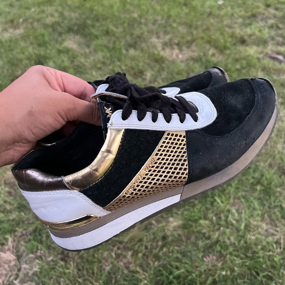 COPY - Michael Kors Allie Trainer sneaker 8 mixed media metallic leather